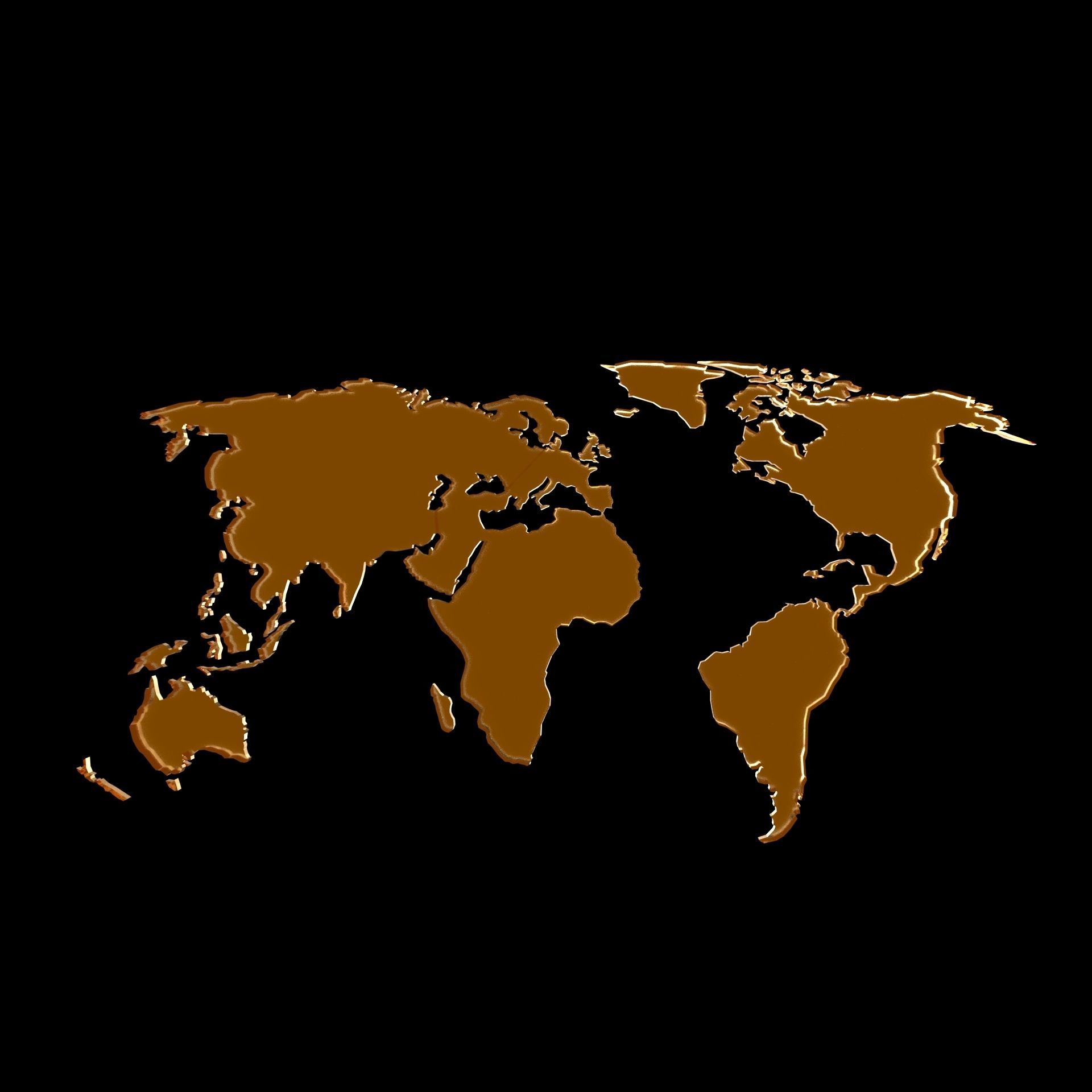 3D model of world map wall decoration with light 3D model_12