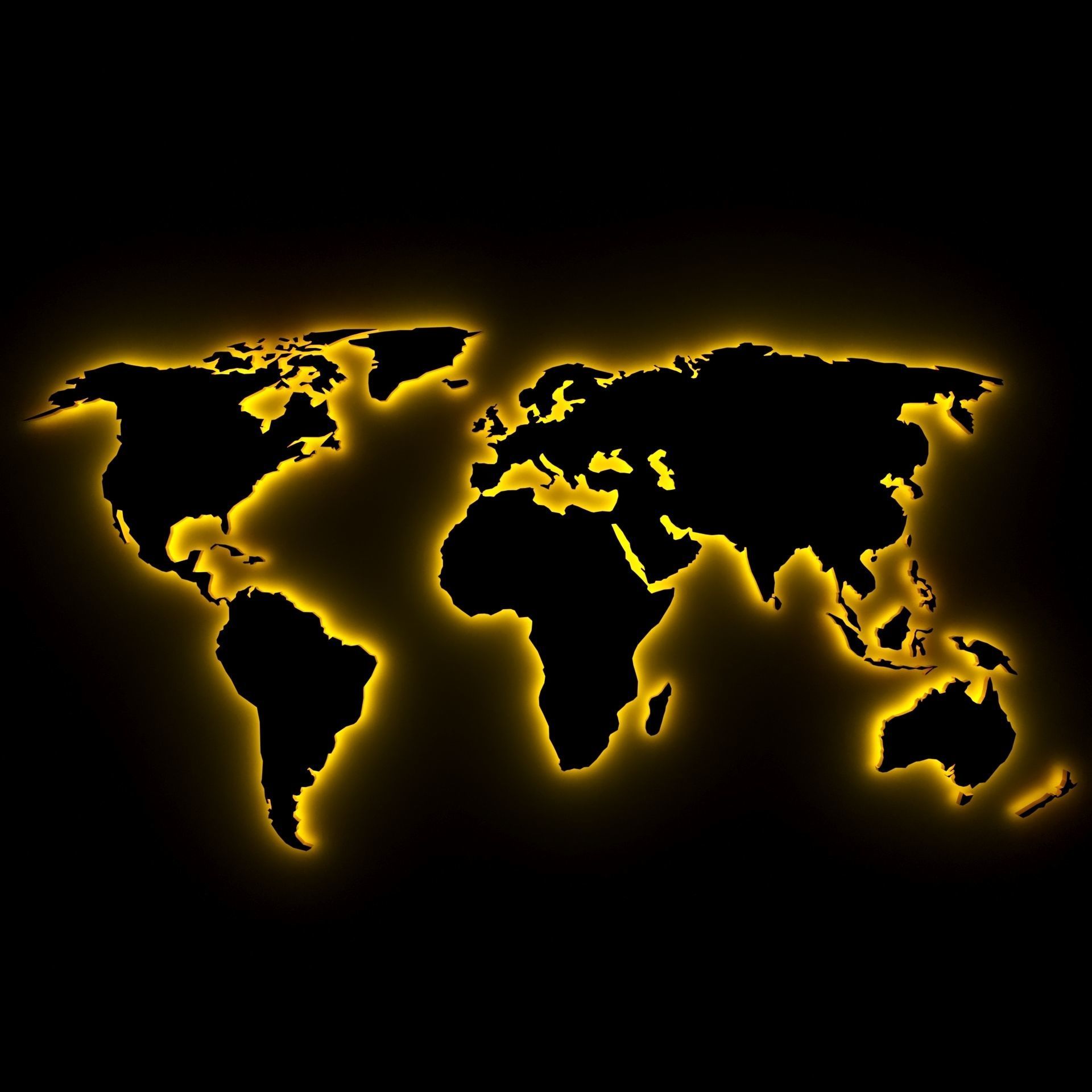 3D model of world map wall decoration with light 3D model_2