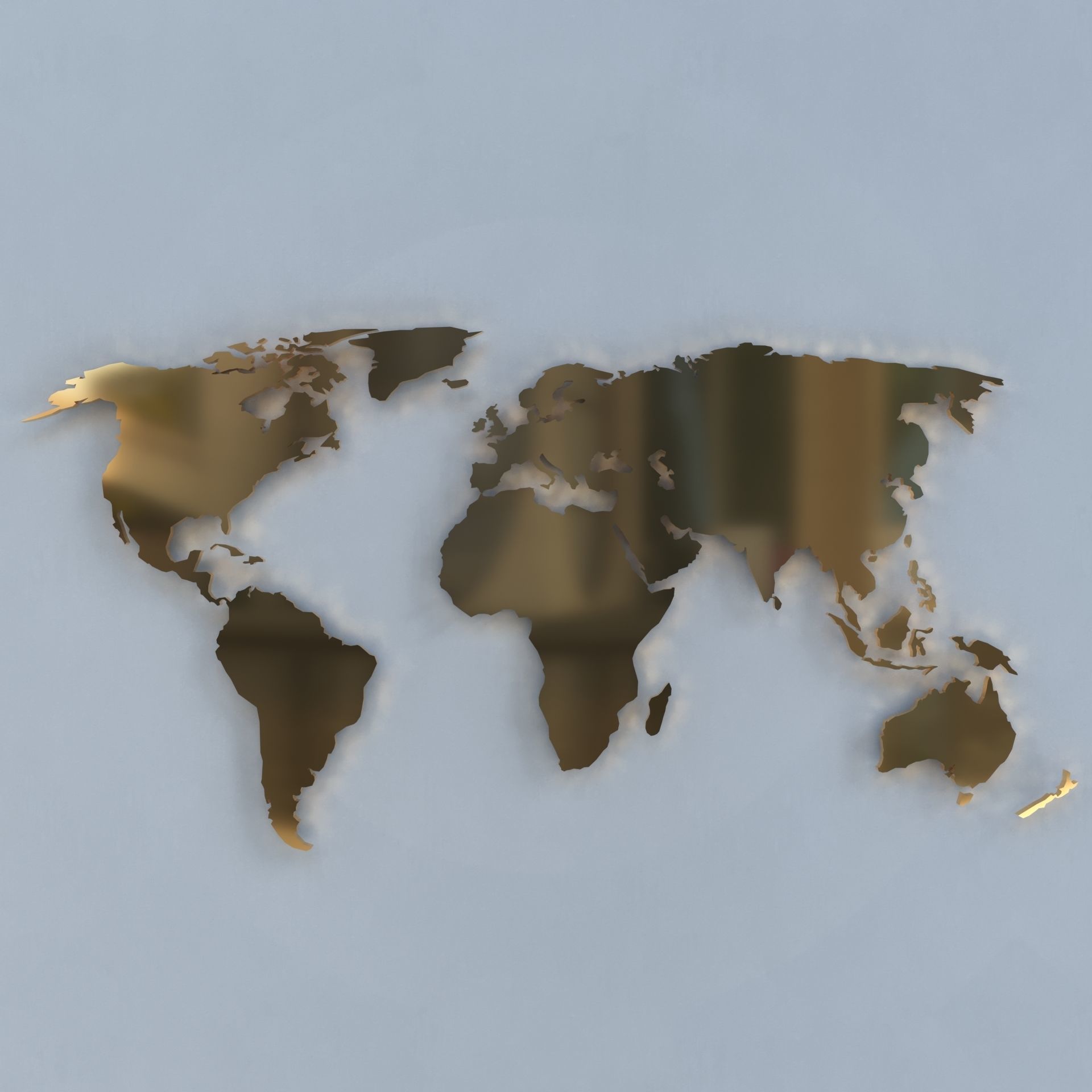 3D model of world map wall decoration with light 3D model_1