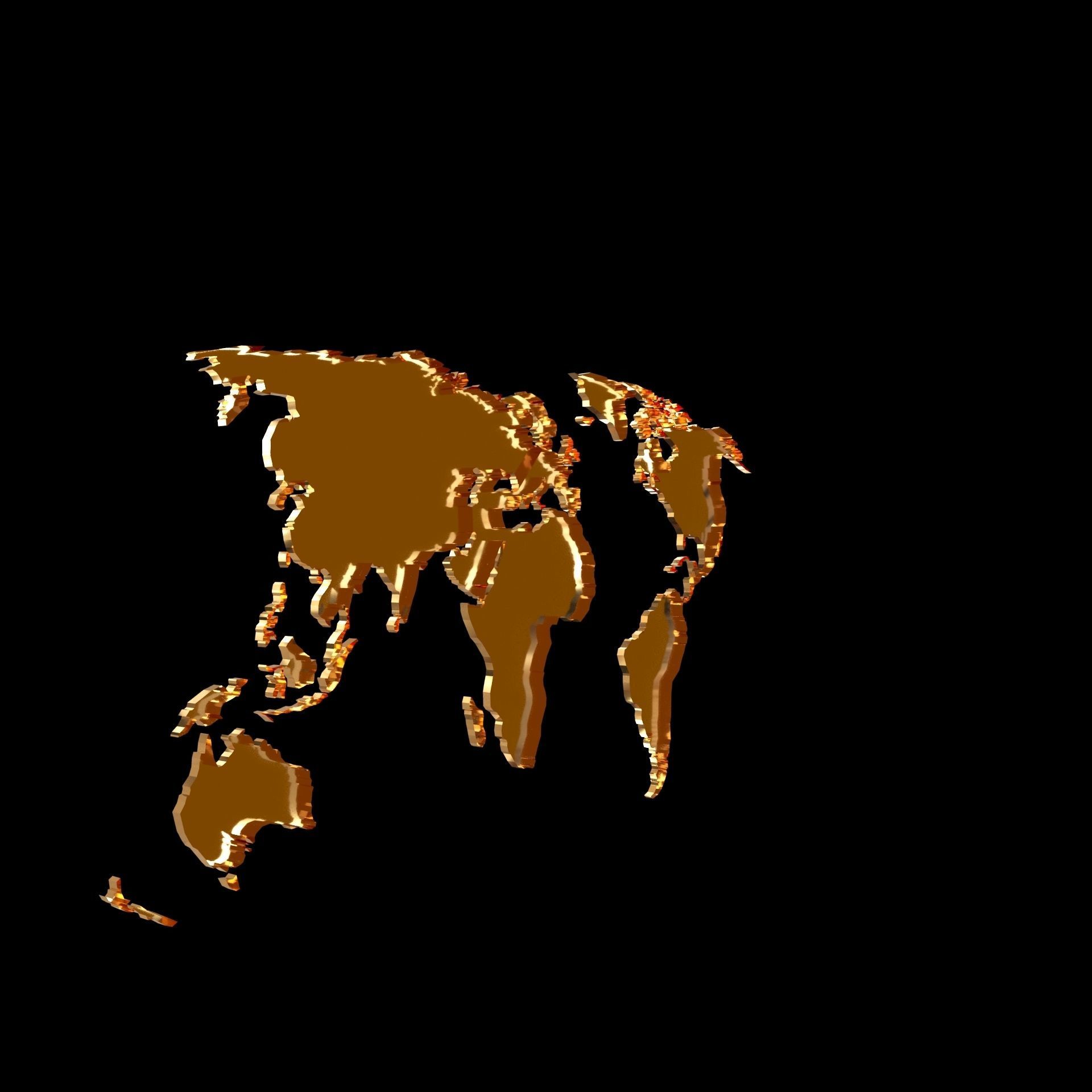 3D model of world map wall decoration with light 3D model_14