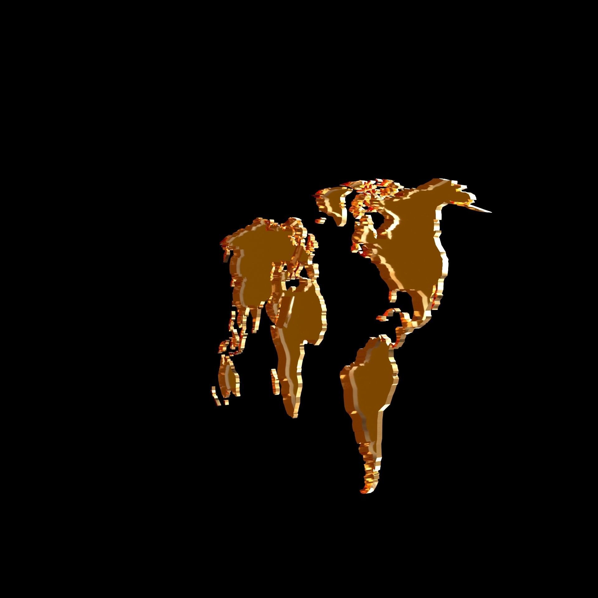 3D model of world map wall decoration with light 3D model_10
