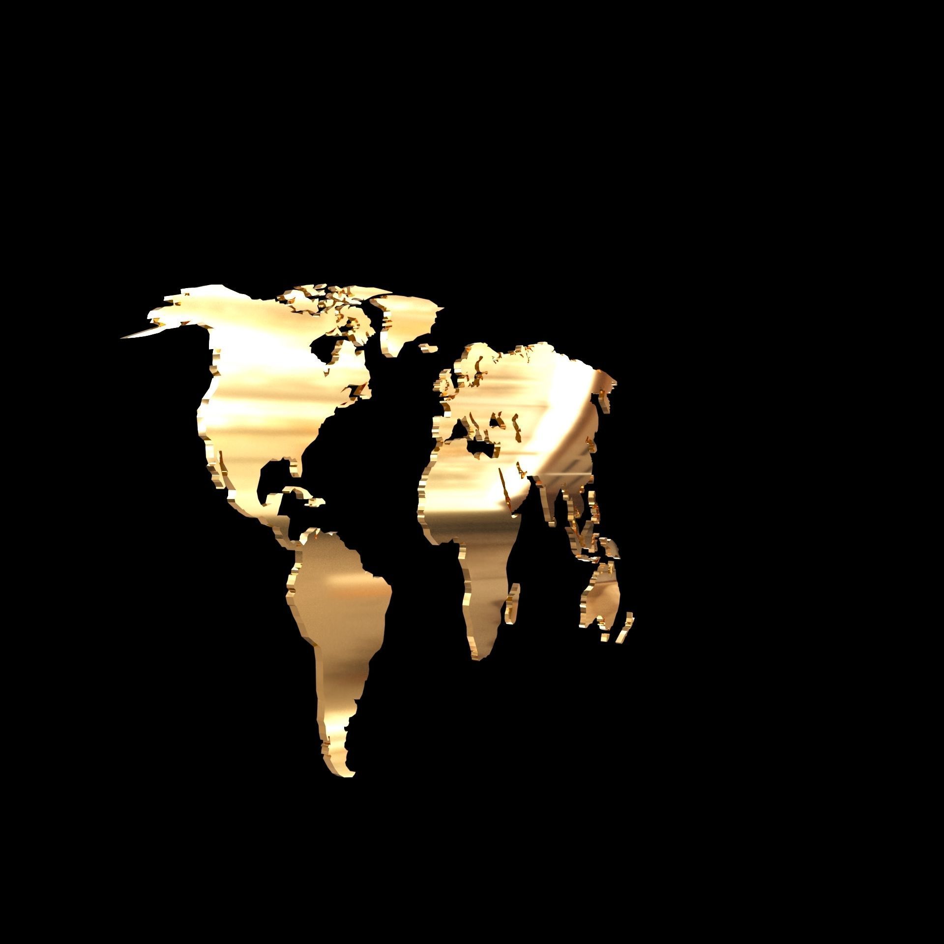 3D model of world map wall decoration with light 3D model_8