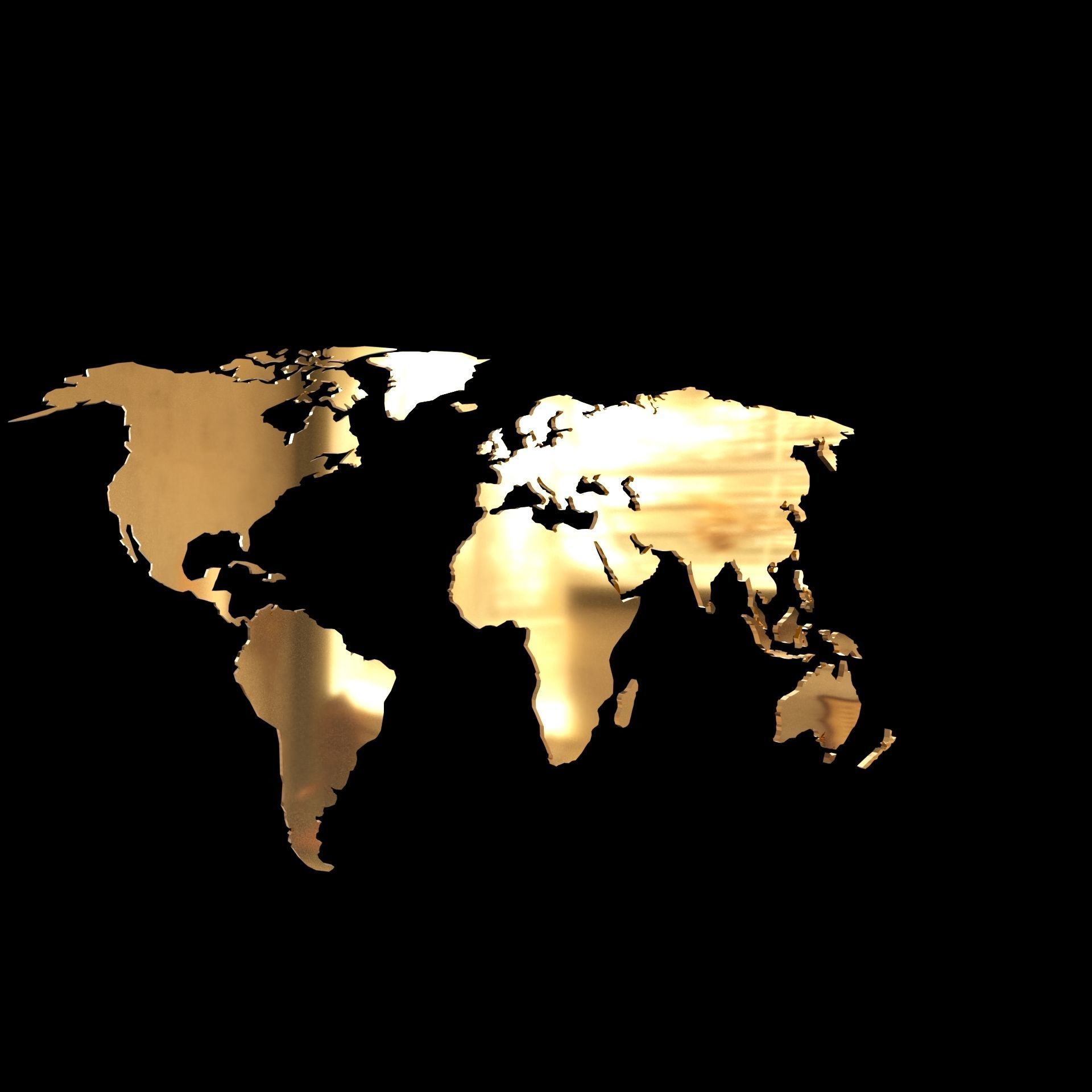 3D model of world map wall decoration with light 3D model_7