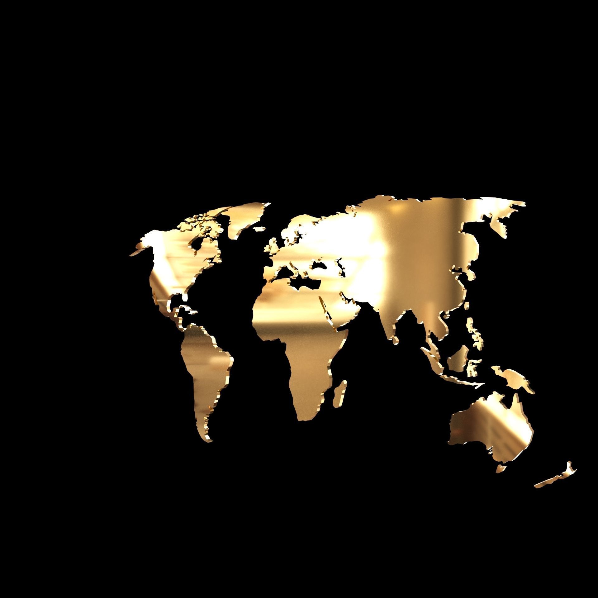 3D model of world map wall decoration with light 3D model_17