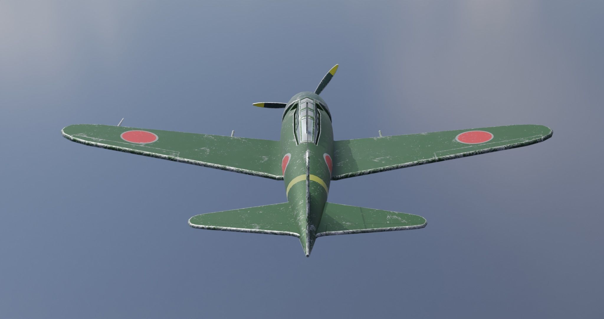 3D model WW2 aircraft Japanese Mitsubishi A6M Zero Zero Fighter VR / AR ...