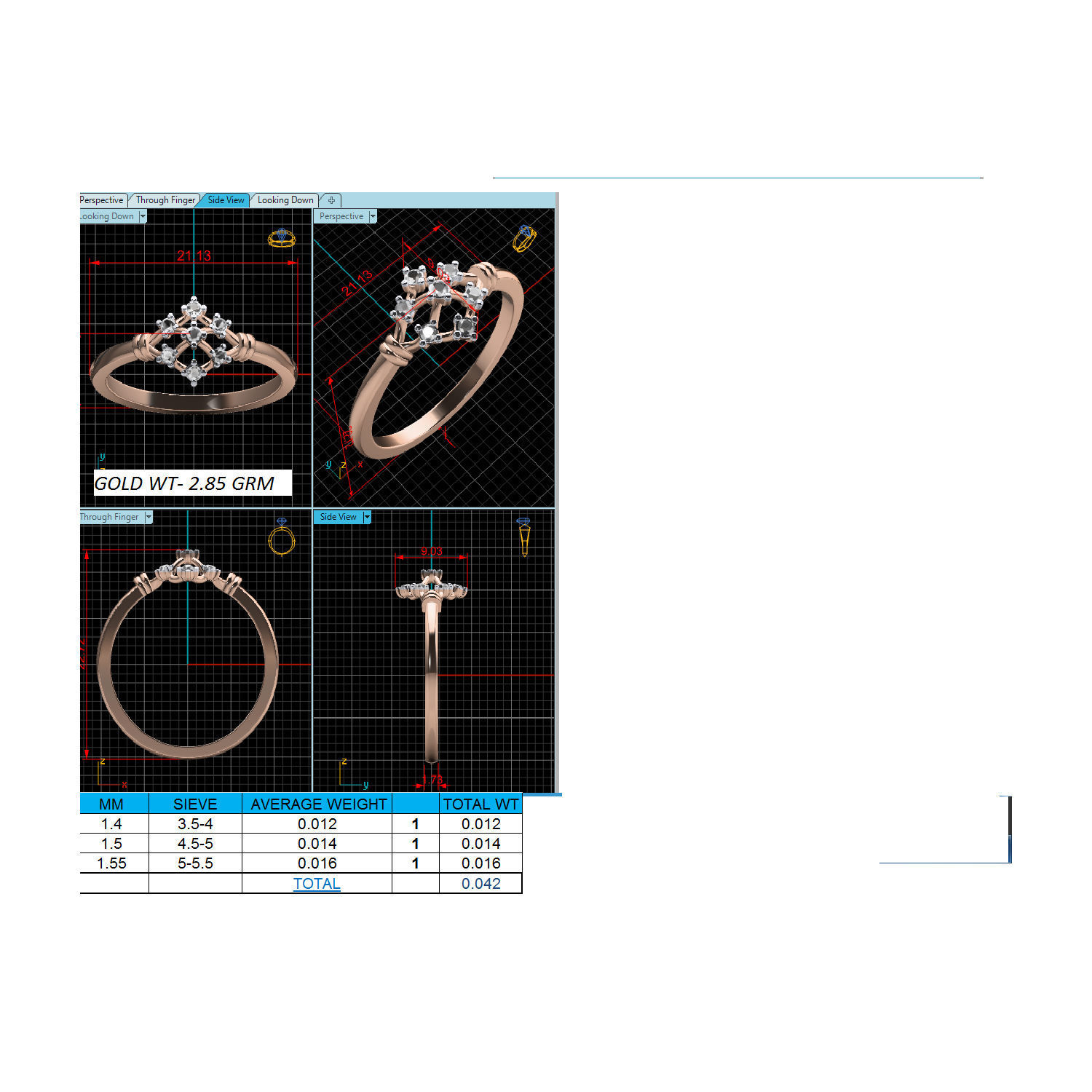 Women Wedding Engagement Ring STL OBJ FBX Renders Details 3D print model_18