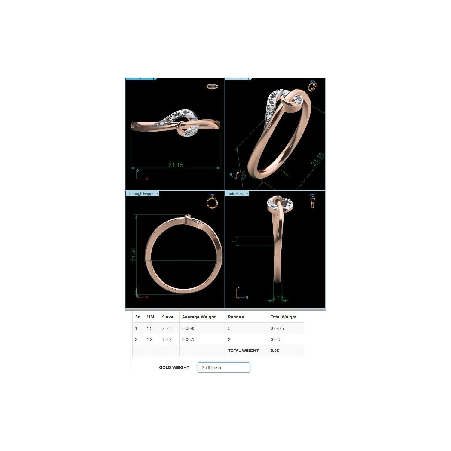 Women Wedding Engagement Ring STL OBJ FBX Renders Details 3D print model_8