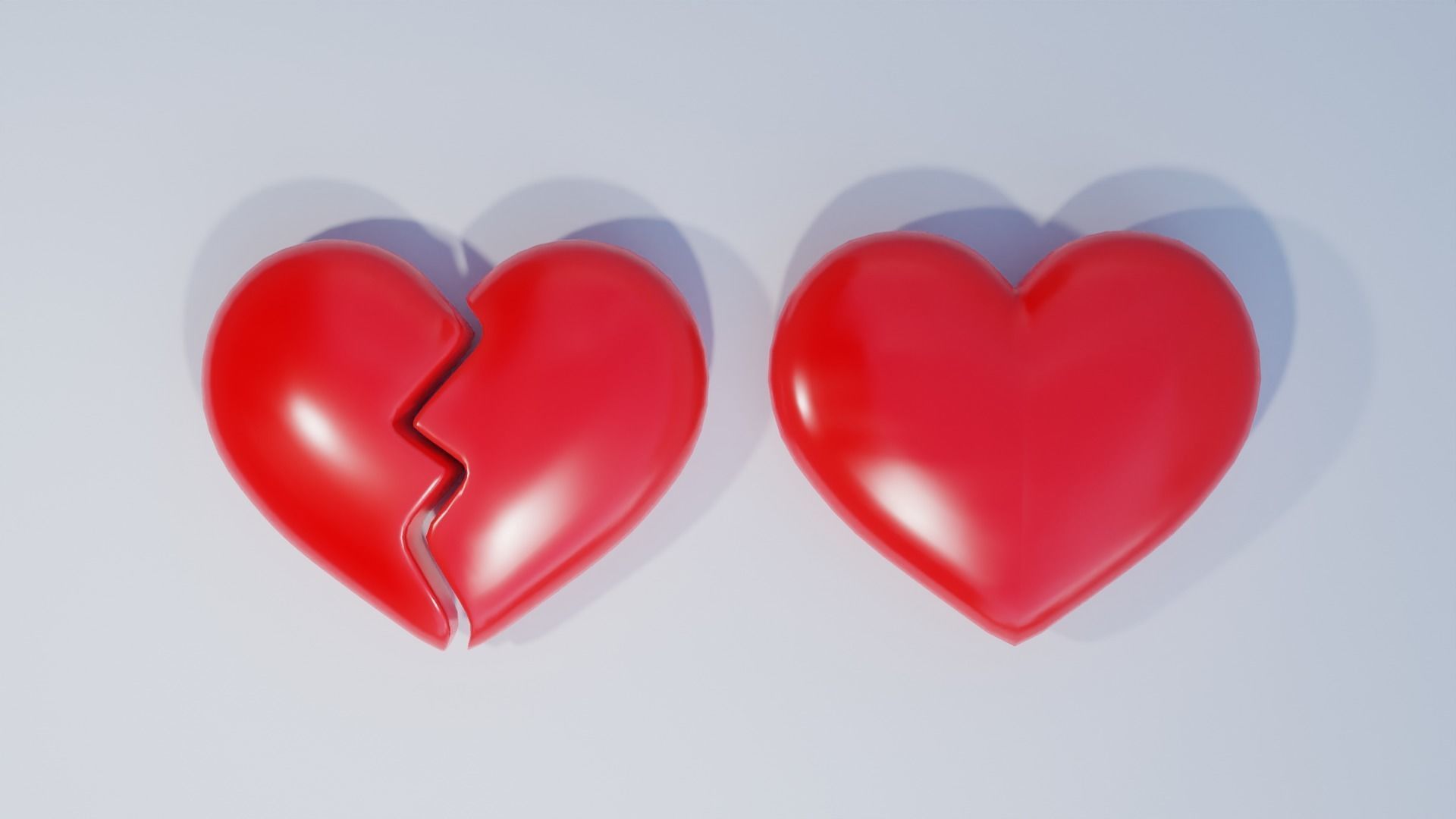 Cartoon Hearts Low-poly 3D model_5