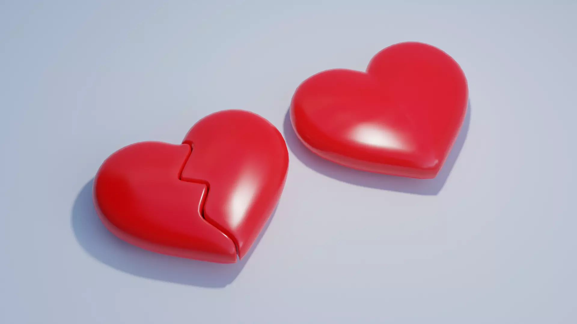 Cartoon Hearts Low-poly 3D model_0