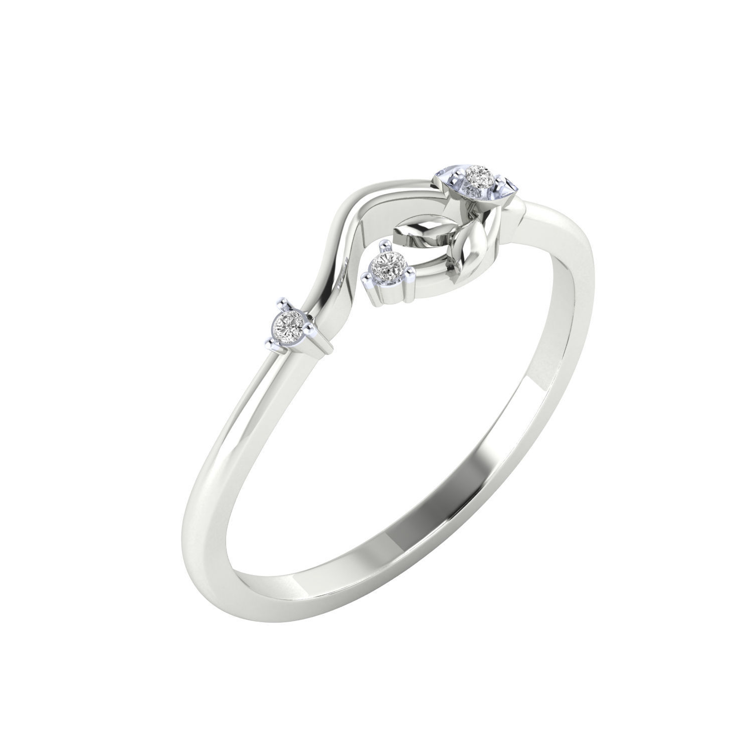 Women Wedding Engagement Ring STL OBJ FBX Renders Details 3D print model_5