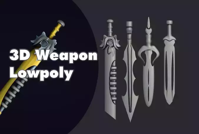3D Models Sword full pack Low-poly 3D model