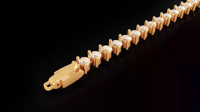 Tennis bracelet hook type clasp 3D print model