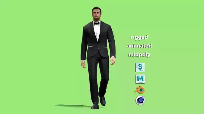 3D Rigged Man in suit