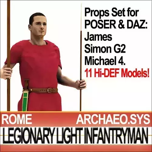 Ancient Rome Light Infantryman 4 BC Props 3D model