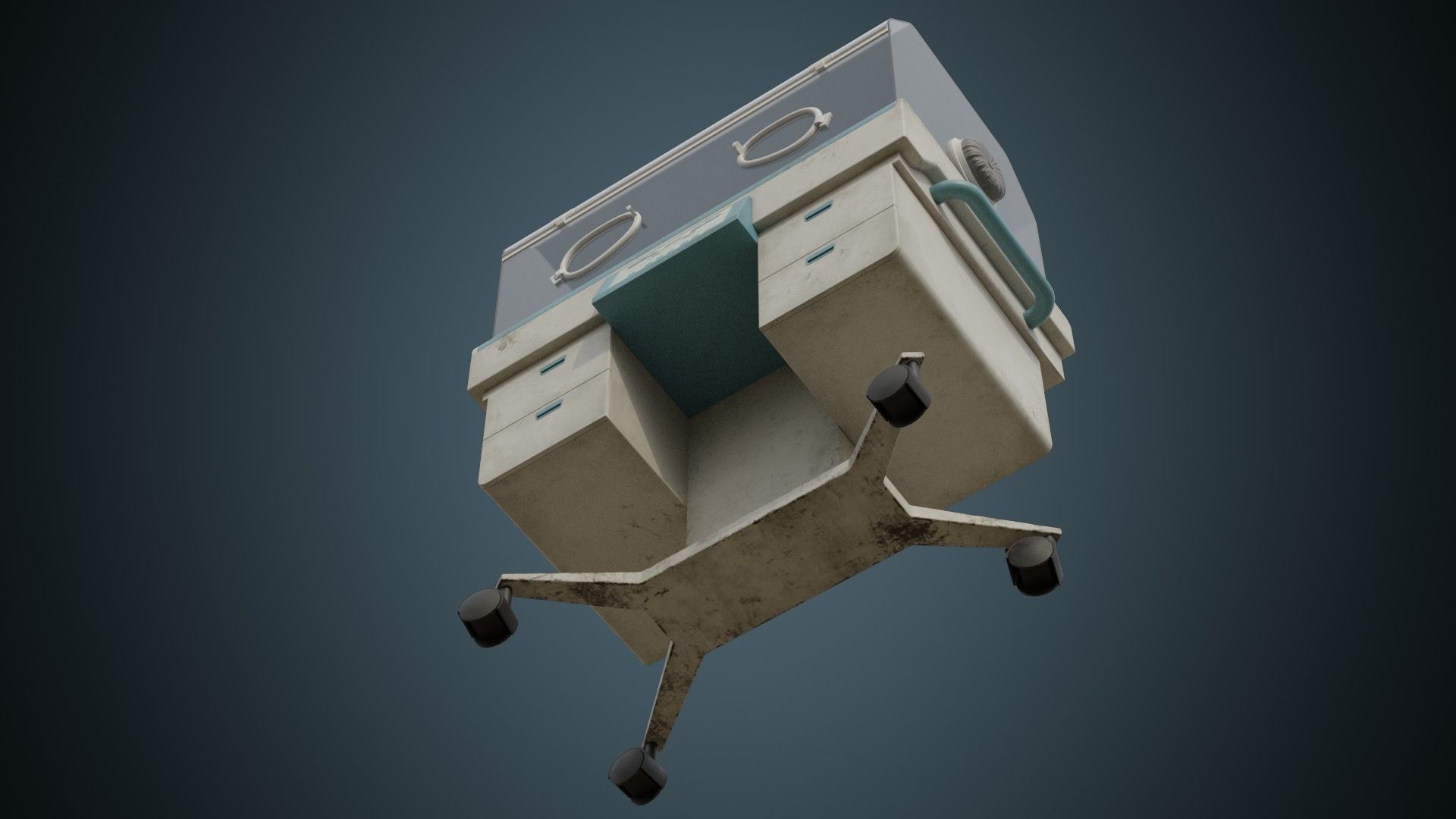 Infant Incubator 1B Low-poly 3D model_4
