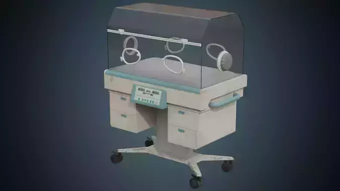 Infant Incubator 1B Low-poly 3D model