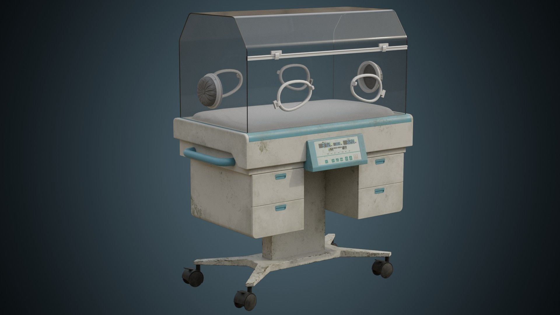 Infant Incubator 1B Low-poly 3D model_1