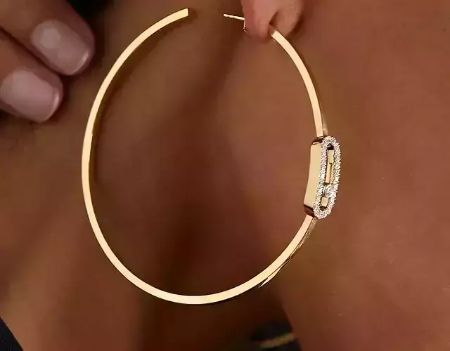 MOVE UNO LARGE HOOP EARRINGS 3D print model