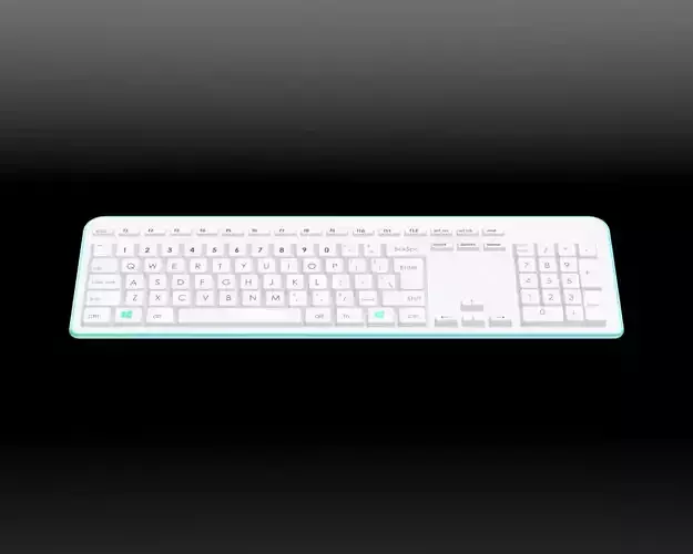 Lightweight Wireless Keyboard - Sky colored 3D print model