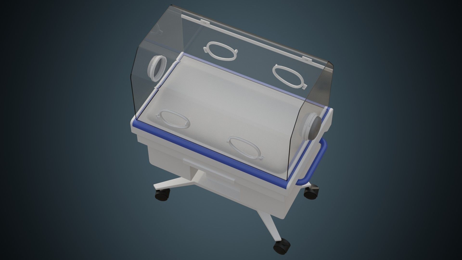 Infant Incubator 1 Basic  Low-poly 3D model_2