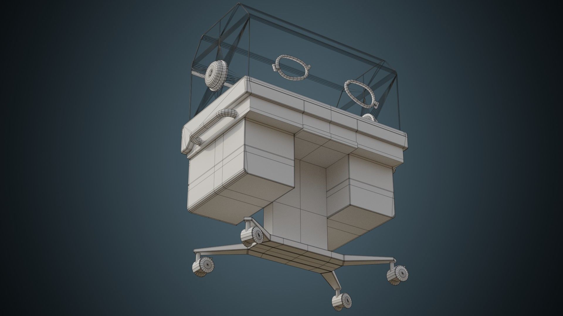 Infant Incubator 1 Basic  Low-poly 3D model_6