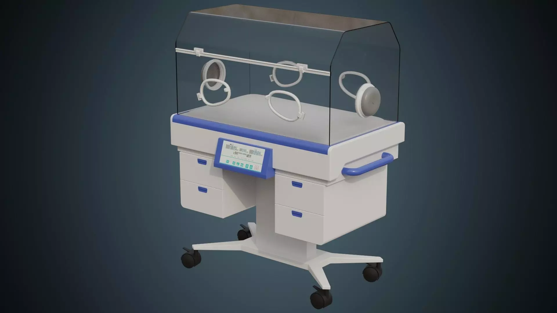 Infant Incubator 1 Basic  Low-poly 3D model_0