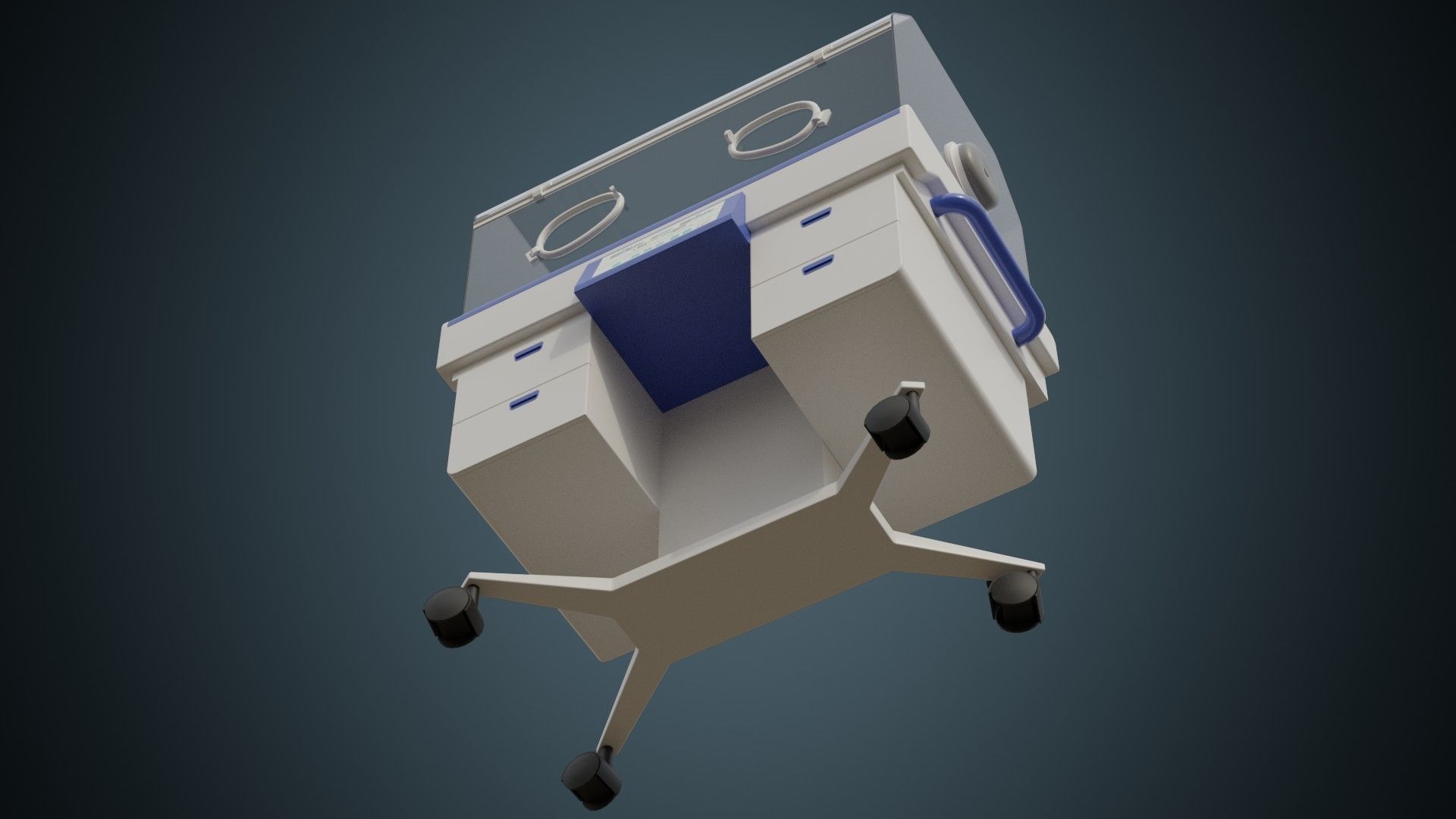 Infant Incubator 1 Basic  Low-poly 3D model_4