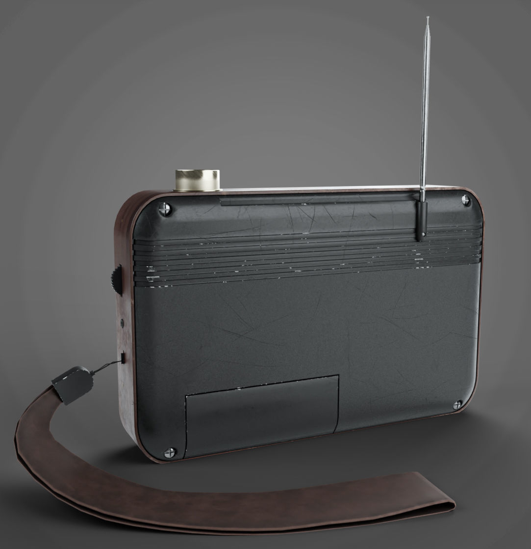 Retekess TR614 Retro Radio Low-poly 3D model_1