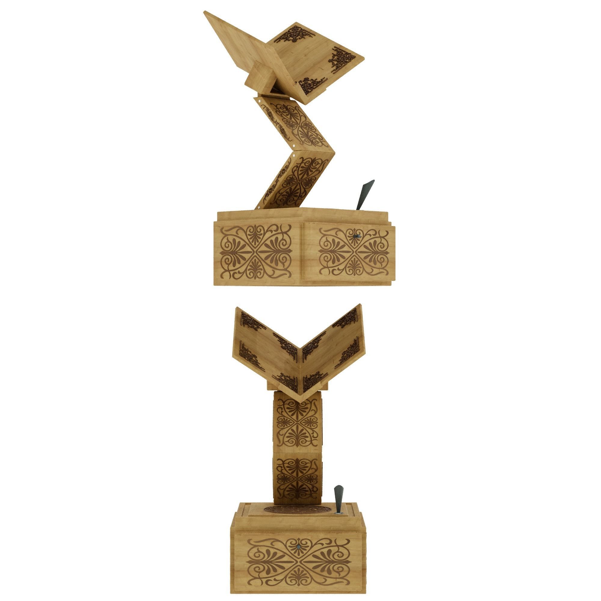 Lavh furniture for books 3D model_4