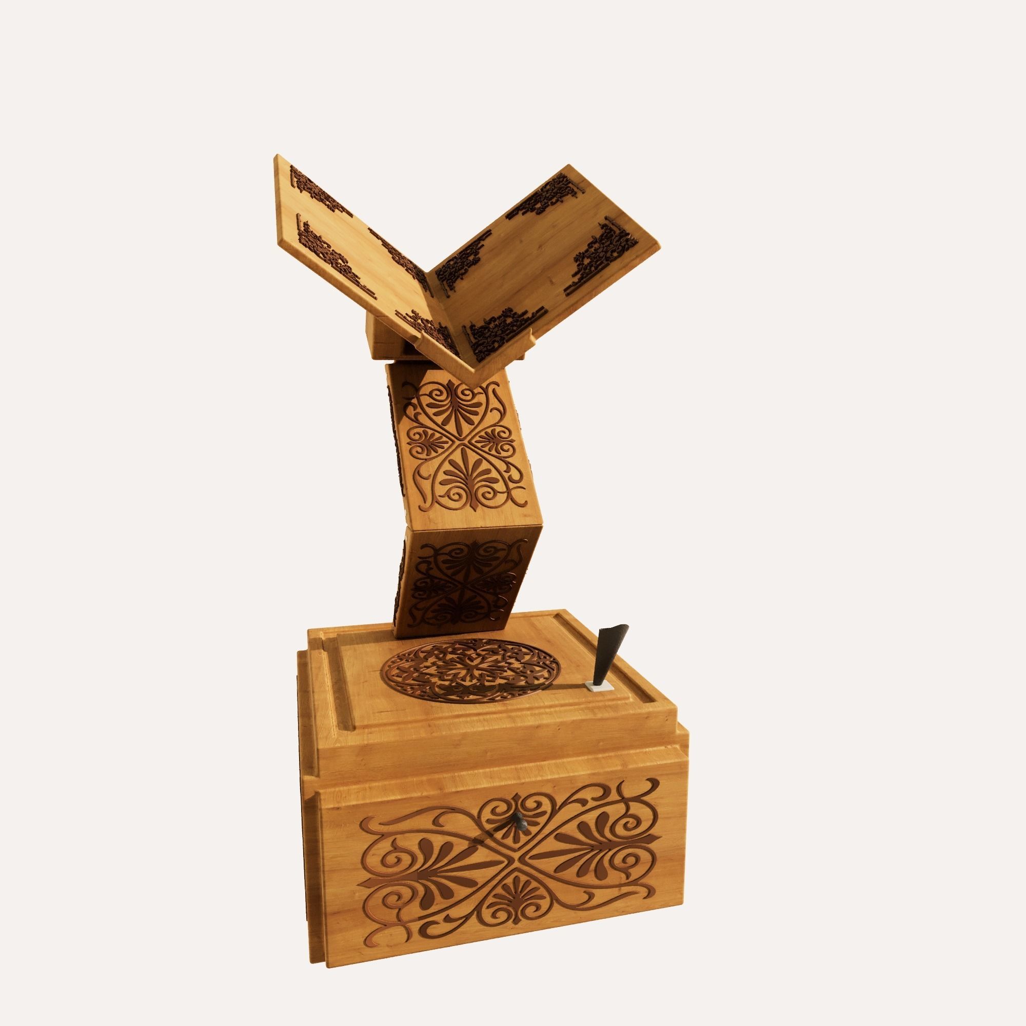 Lavh furniture for books 3D model_2