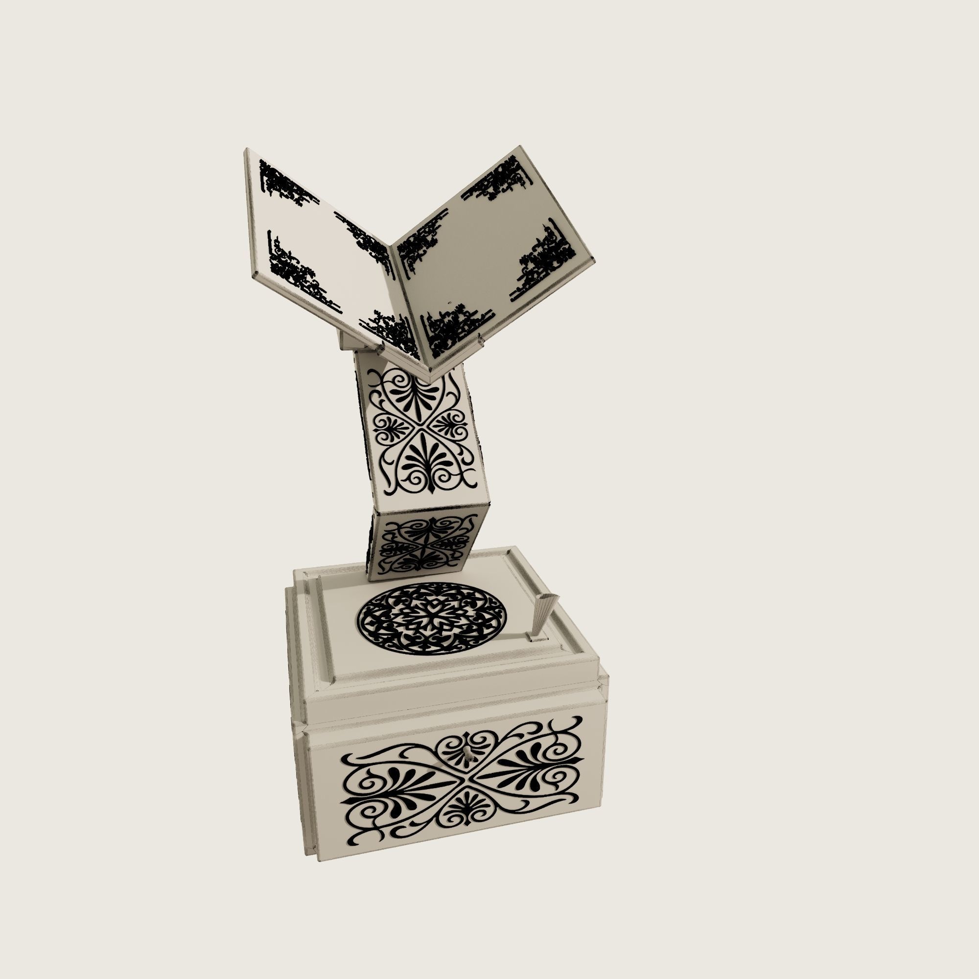 Lavh furniture for books 3D model_5