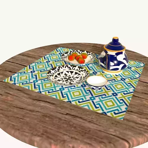 National dishes of Central asia 3D model