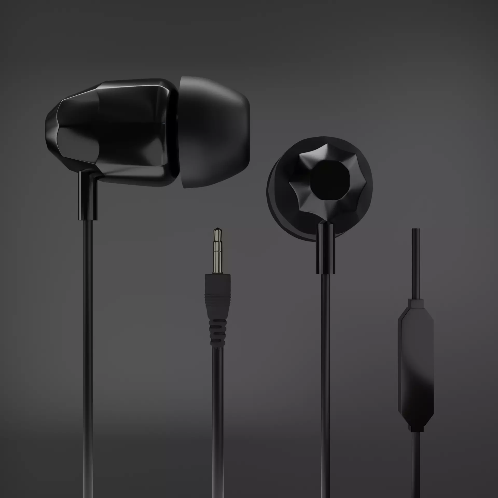 Diamond style Earphones Free 3D model