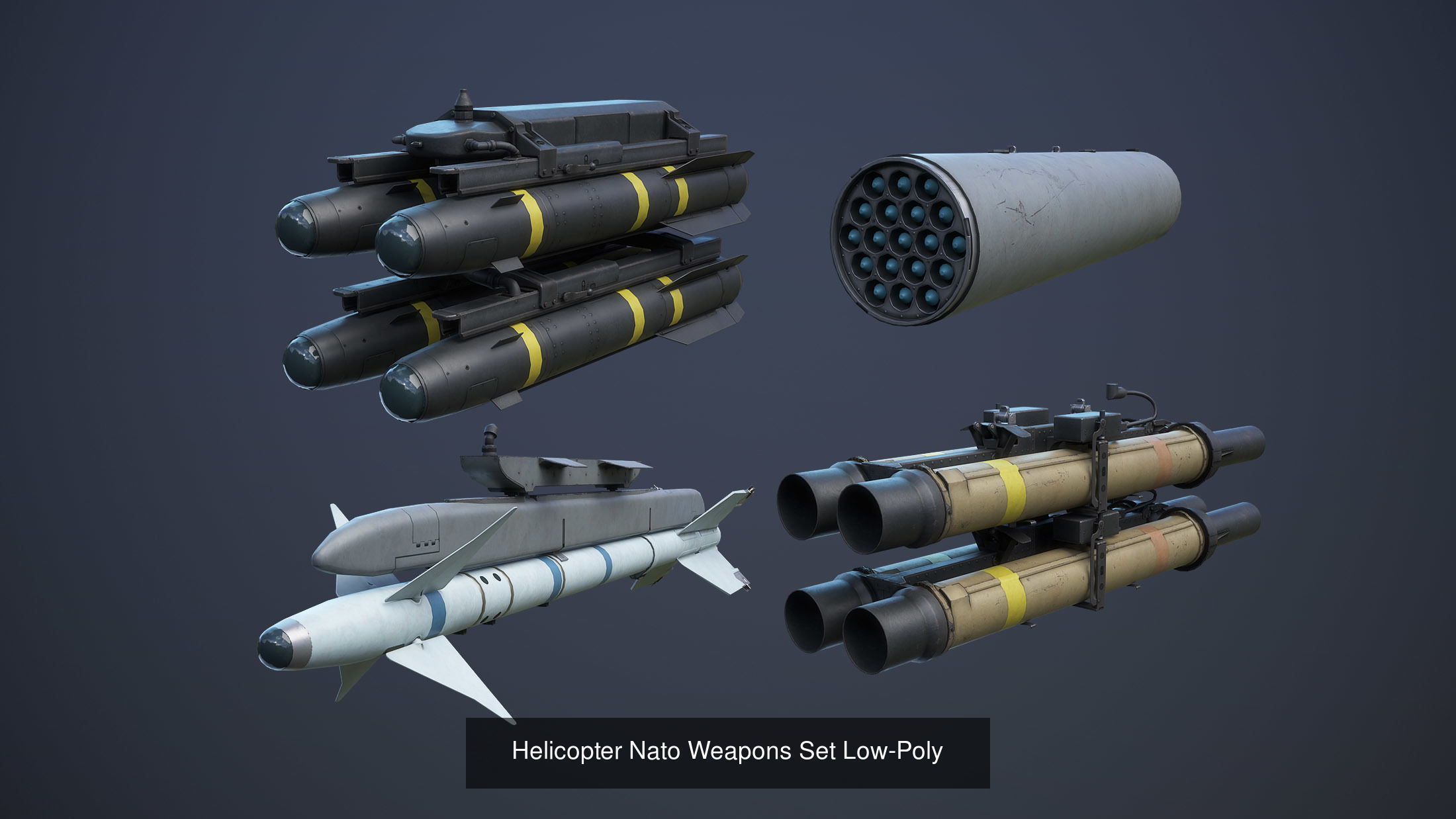 Attack Helicopters Set 3D Model Collection_14