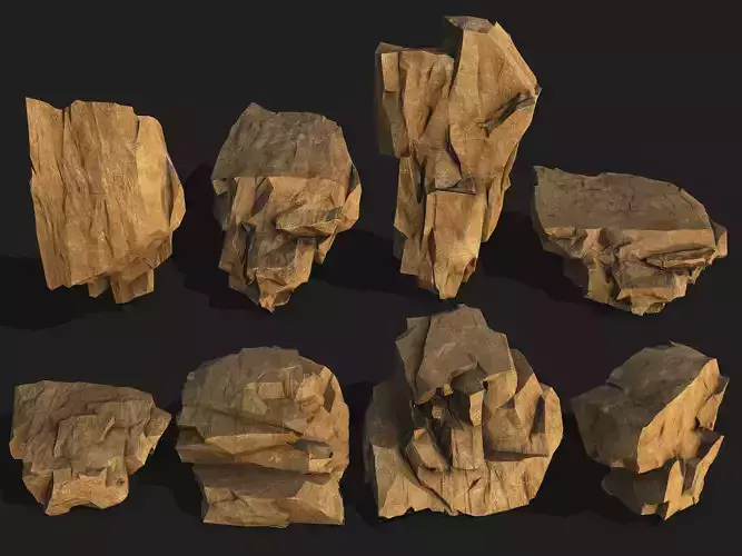 desert rocks - 3D Models PBR Pack 10