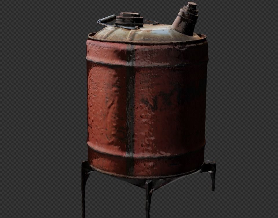 Old Oil Canaster  3D model_1