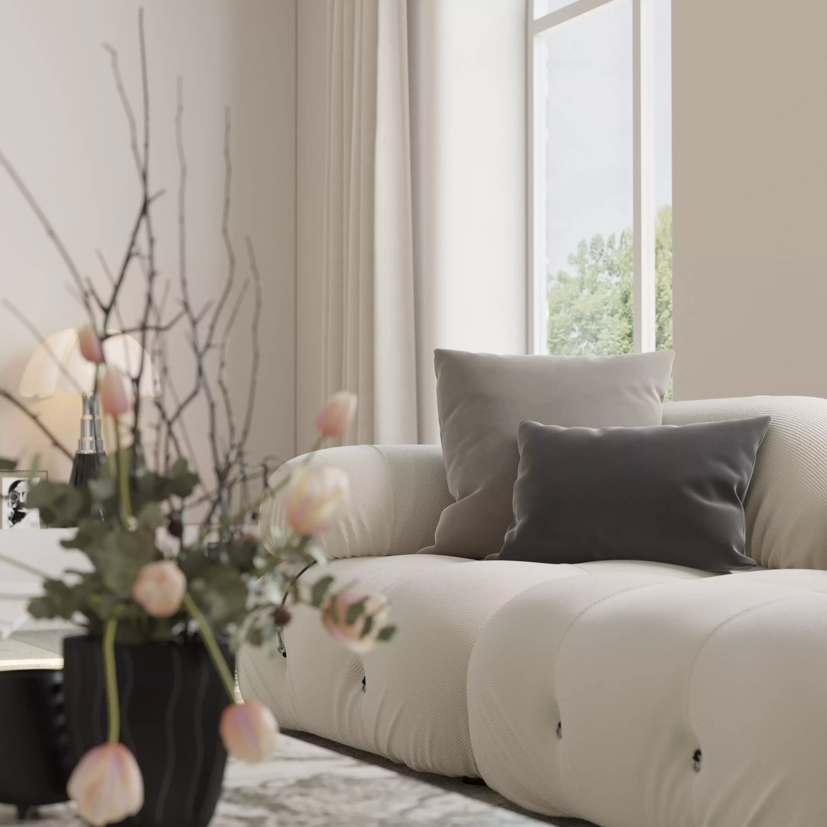 Mid Century interior scene 3D model