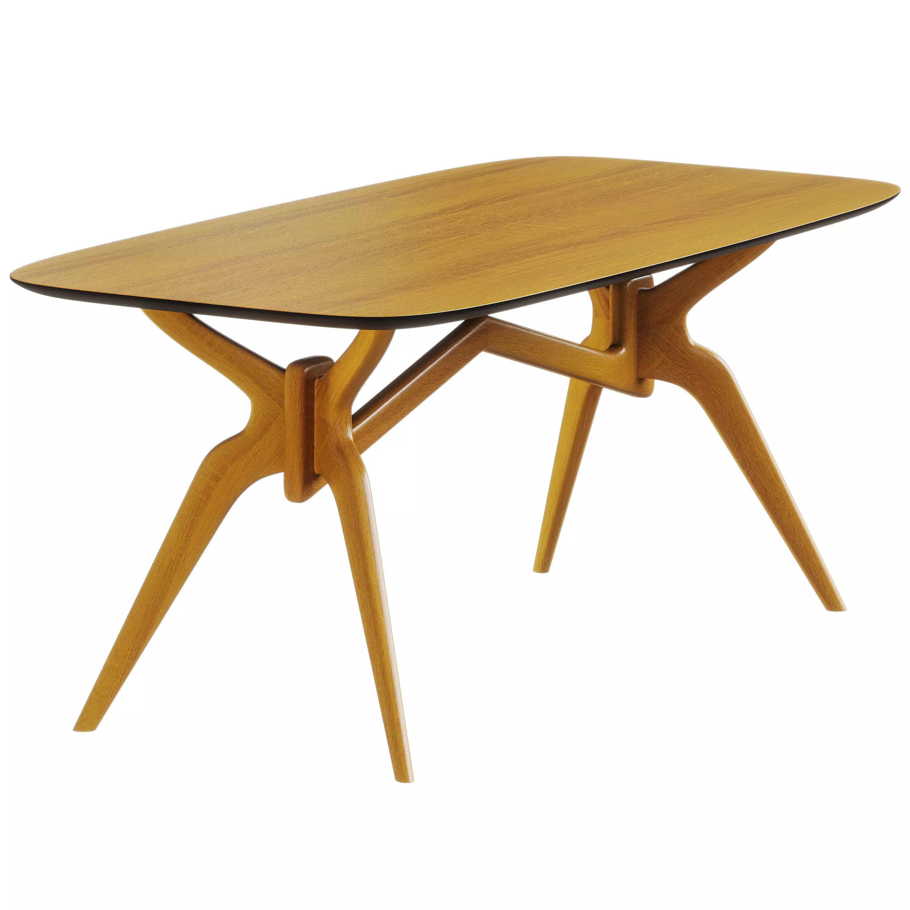 Sculptural Blonde Dining Table Attributed to Ico Parisi 3D model