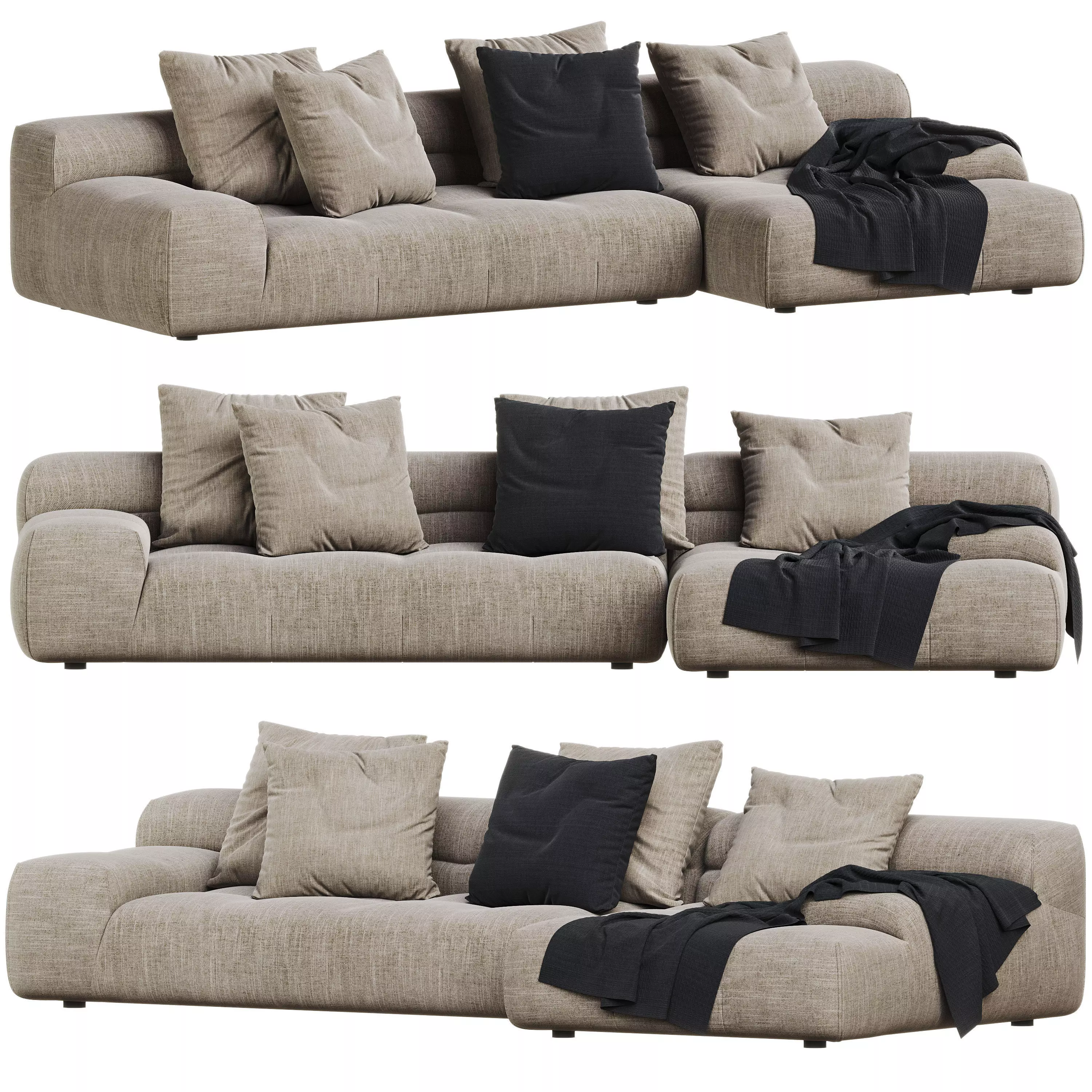 Tufty Time Sofa By BB Italia 3D model_0