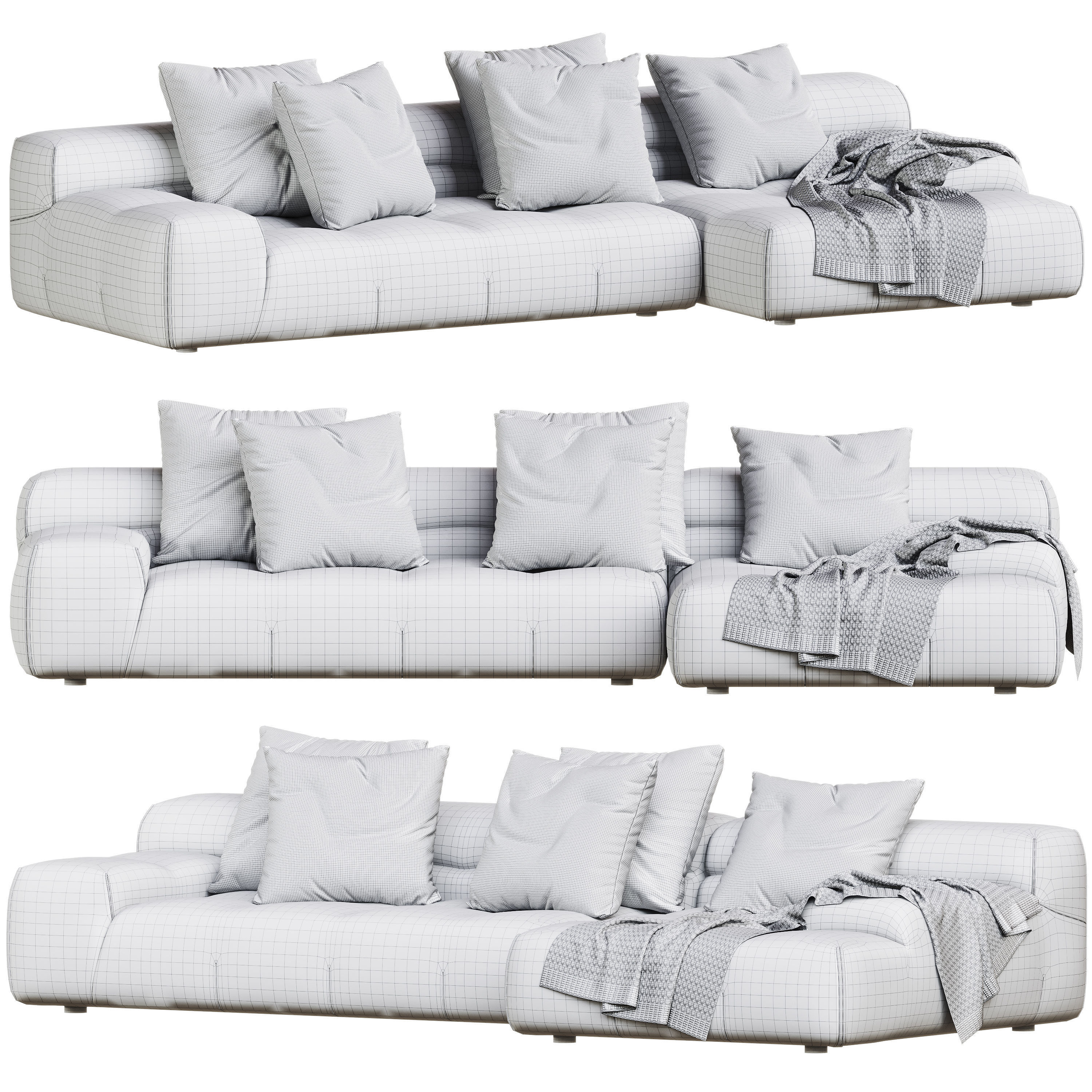 Tufty Time Sofa By BB Italia 3D model_5