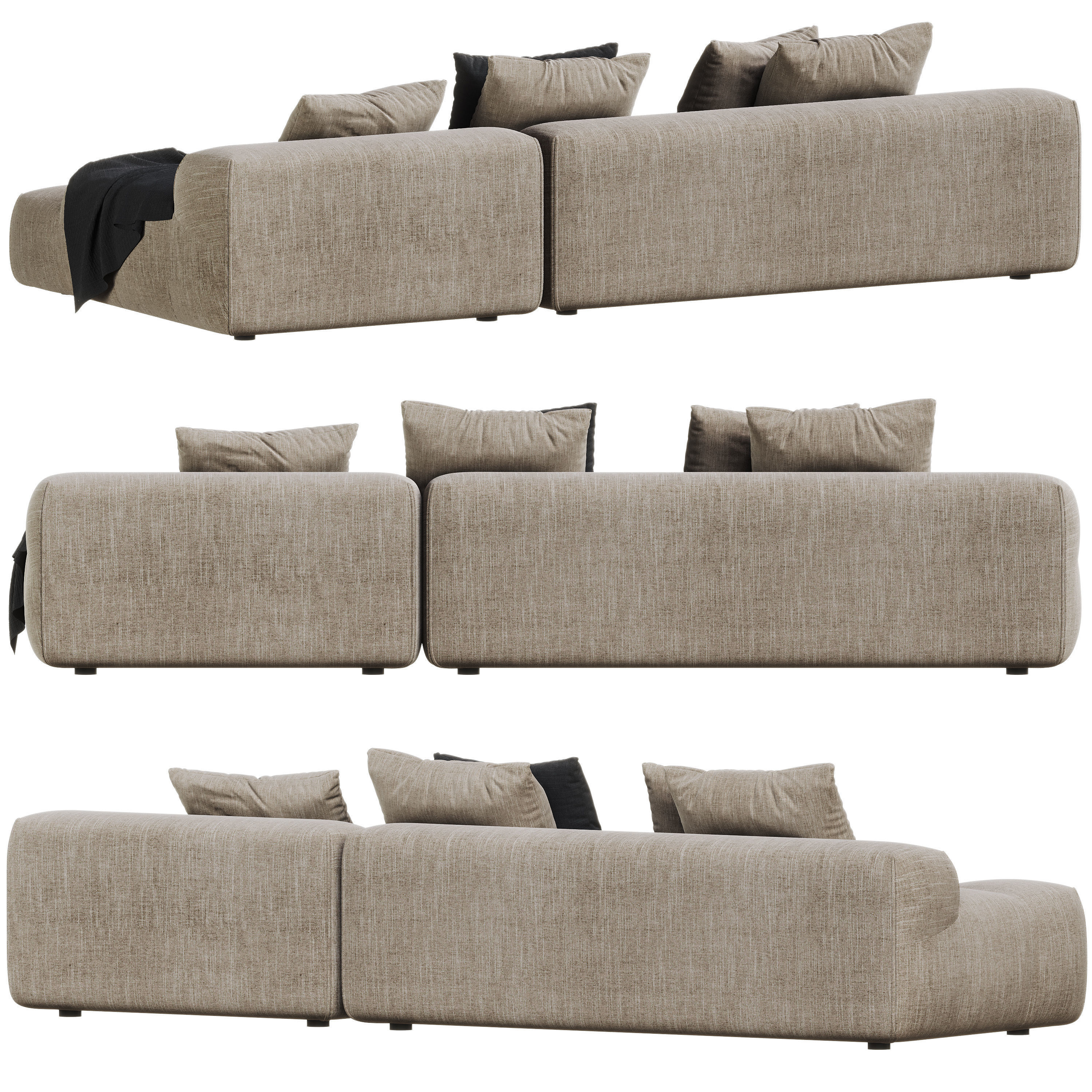 Tufty Time Sofa By BB Italia 3D model_1