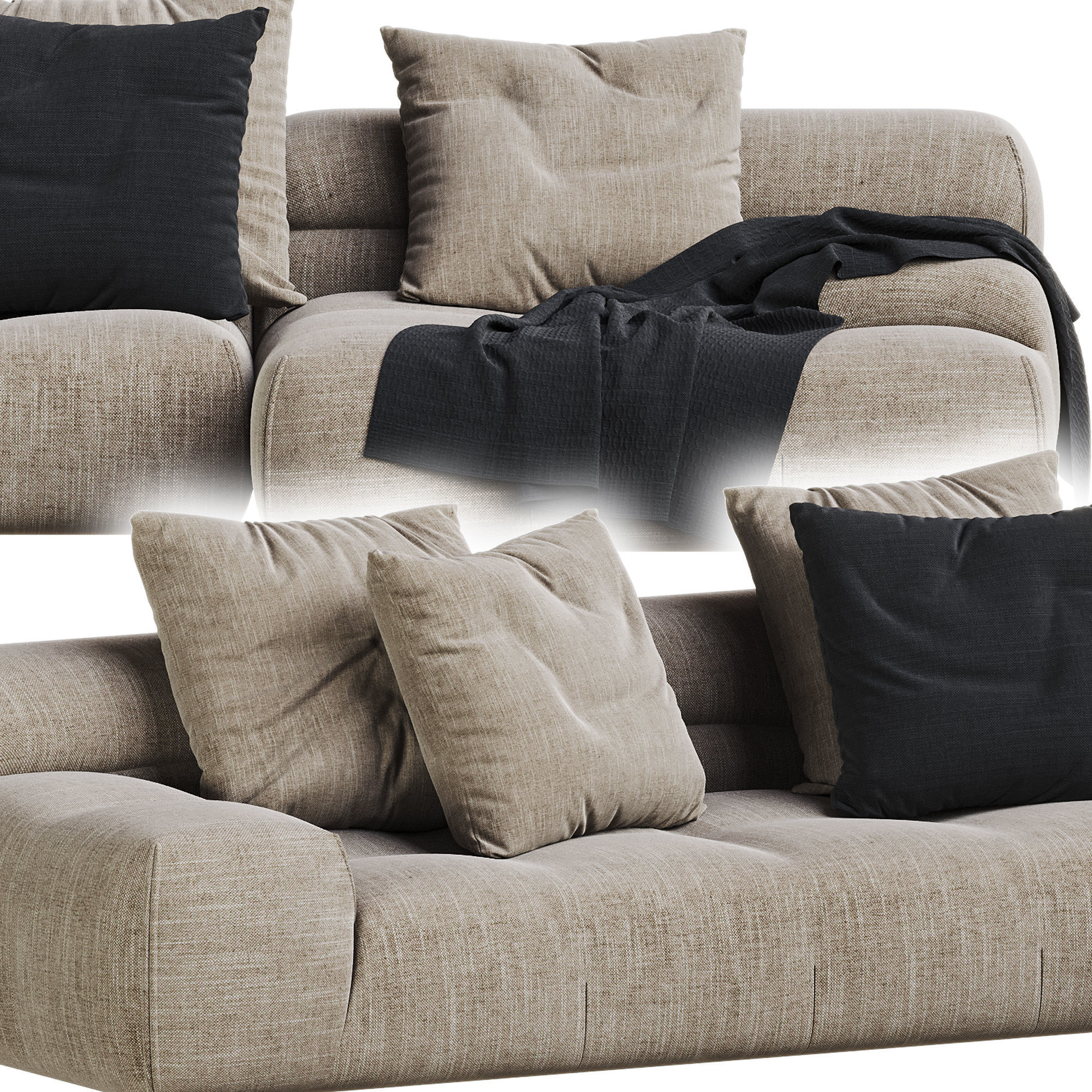 Tufty Time Sofa By BB Italia 3D model_4