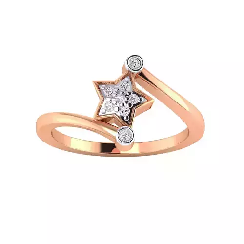 Women Star Ring STL OBJ FBX Renders Details