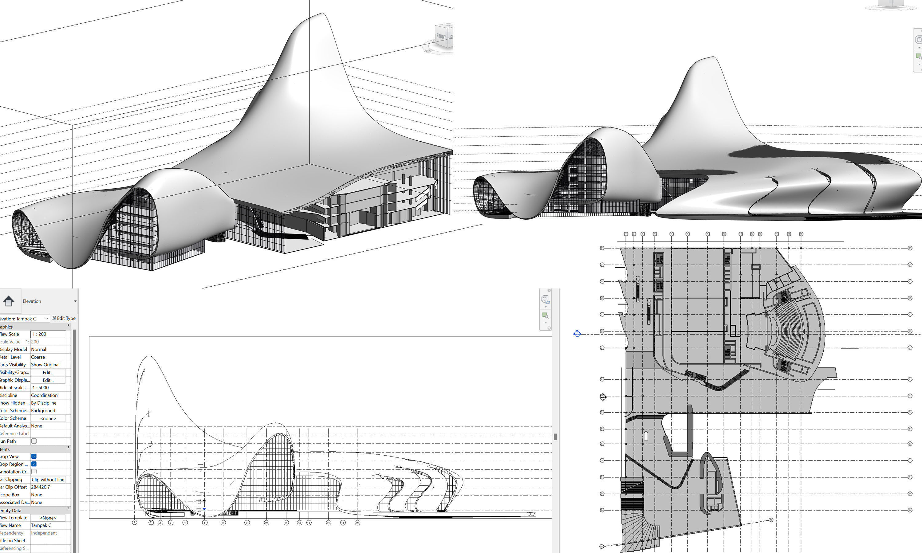 3D model Heydar Aliyev center Revit 3D model_6