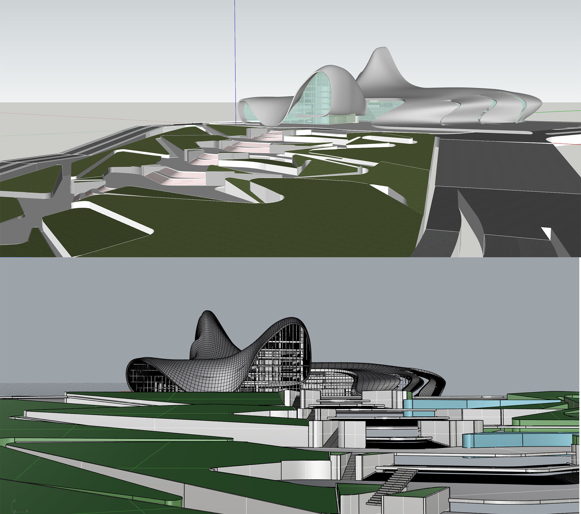 3D model Heydar Aliyev center Revit 3D model_3