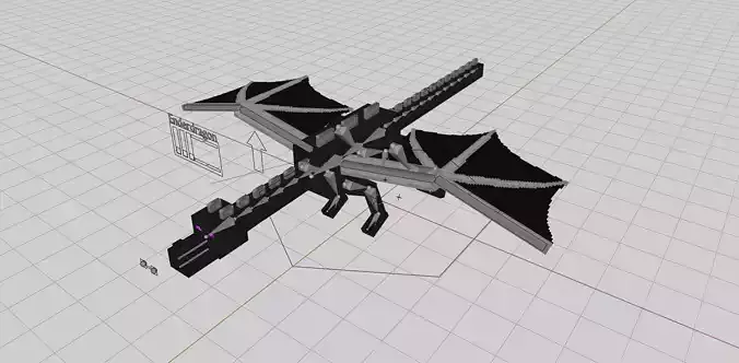 Minecraft Ender Dragon Rigged Low-poly 3D model