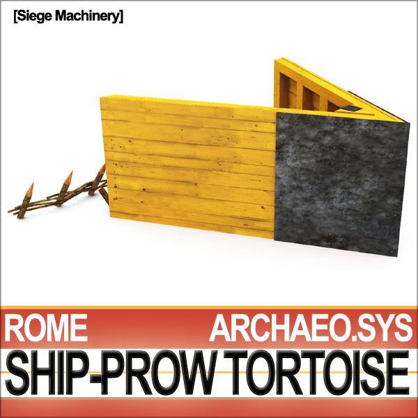 Ancient Rome Ship Prow Tortoise Siege Machinery 3D model_2