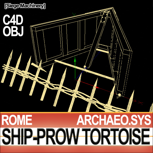 Ancient Rome Ship Prow Tortoise Siege Machinery 3D model_3