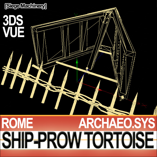 Ancient Rome Ship Prow Tortoise Siege Machinery 3D model_4