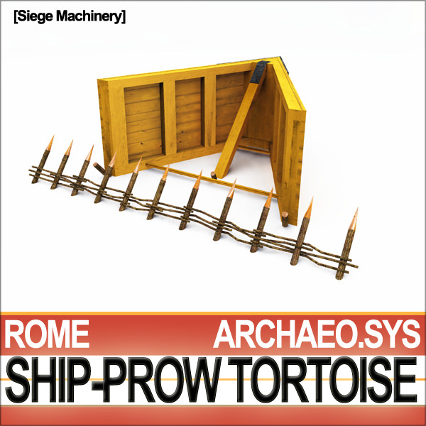 Ancient Rome Ship Prow Tortoise Siege Machinery 3D model_1